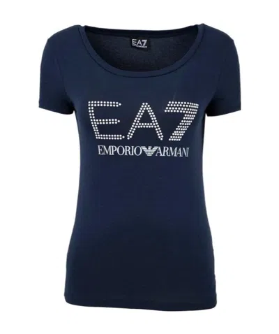 Emporio Armani Navy Blue Logo T-shirt In Black