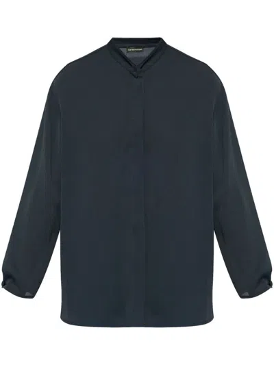 EMPORIO ARMANI NAVY BLUE LONGL-SLEEVES SHIRT