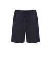 Emporio Armani Navy Blue Monogram Bermuda Shorts