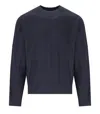 Emporio Armani Logo Wool Sweater In Blue