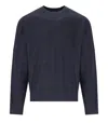 Emporio Armani Logo Wool Sweater In Blue