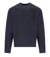 Emporio Armani Logo Wool Sweater In Blue