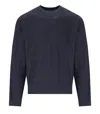 Emporio Armani Logo Wool Sweater In Blue