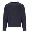 Emporio Armani Logo Wool Sweater In Blue