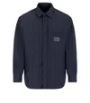 Emporio Armani Nylon Shirt Jacket With Patch Pocket And Logo Patch In Blue