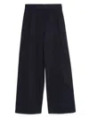 Emporio Armani High Waist Pleated Wide Leg Trousers In Black