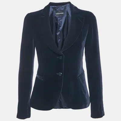 Pre-owned Emporio Armani Navy Blue Purple Single Breasted Blazer M