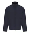 Emporio Armani Navy Blue Ribbed Jacket In Blue