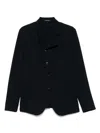 Emporio Armani Wool Single-breasted Blazer Jacket In Black