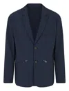 Emporio Armani Single-breasted Blazer Jacket In Blue