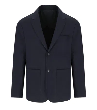 EMPORIO ARMANI NAVY BLUE SINGLE-BREASTED JACKET