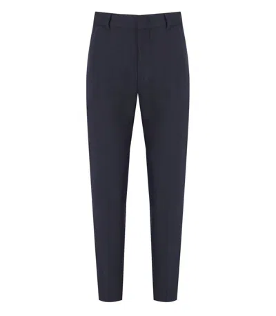 Emporio Armani Navy Blue Trouser In Black