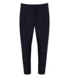 Emporio Armani Navy Blue Viscose Blend Pants In Black