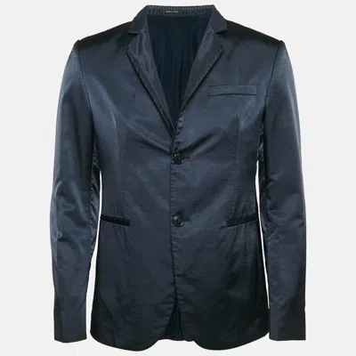 Pre-owned Emporio Armani Navy Blue Wool Blend Single Breasted Blazer M