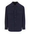 Emporio Armani Virgin Wool Overshirt In Blue