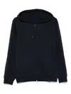 Emporio Armani Logo-detail Hooded Zip-up Sweatshirt In Blue