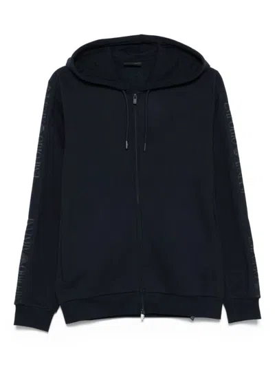 EMPORIO ARMANI NAVY BLUE ZIPPER HOODIE