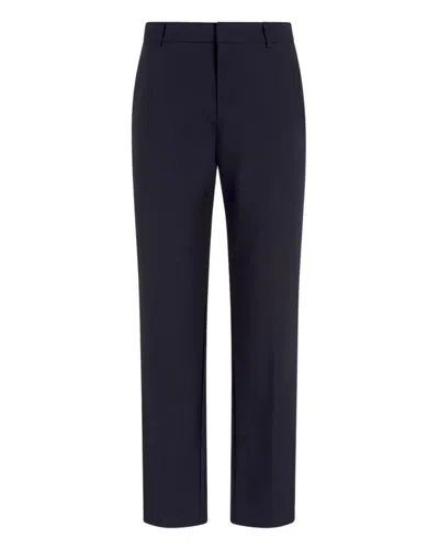 Emporio Armani Navy Chinos With Tailored Fit In Blue