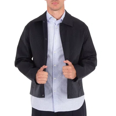 Emporio Armani Navy Embroidered Regular-fit Jacket In Black
