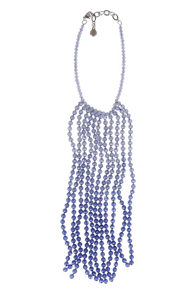 Emporio Armani Necklace With Decorative Beads In Purple
