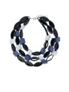 Emporio Armani Multistrand Necklace With Multiform Gemstones In Blue