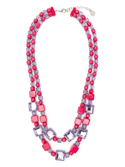 Emporio Armani Two-tone Gemstone Necklace In Multicolour