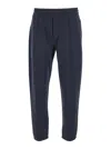Emporio Armani Blue Pants With Logo Detail In Blue