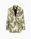Emporio Armani New York Capsule Collection Single-breasted Tie-dye Effect Garment-dyed Drill Blazer In Green