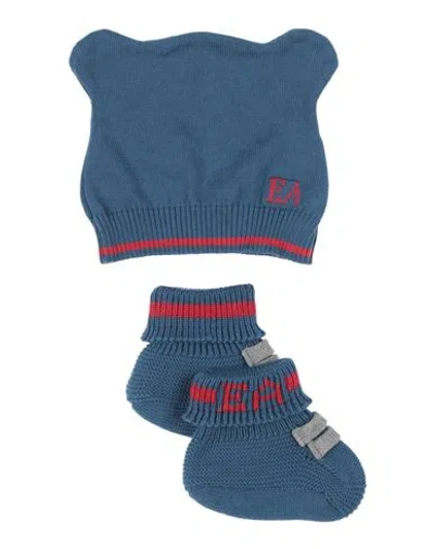 Emporio Armani Newborn Boy Baby Accessories Set Navy Blue Size 3 Cotton