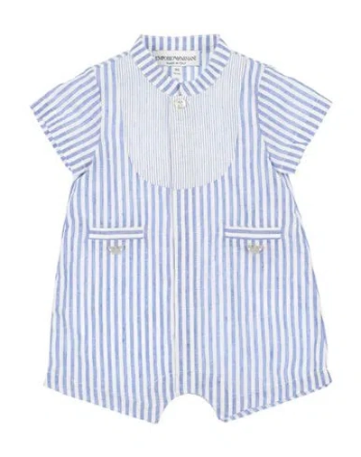 Emporio Armani Newborn Boy Baby Jumpsuits & Overalls Light Blue Size 3 Linen, Cotton