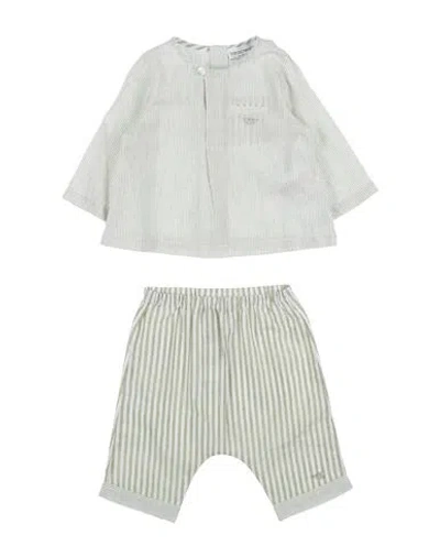 Emporio Armani Newborn Boy Baby Set Military Green Size 3 Linen, Cotton