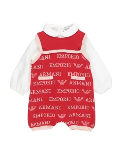 Emporio Armani Newborn Boy Baby Set Red Size 3 Wool, Silk, Cashmere, Linen, Cotton
