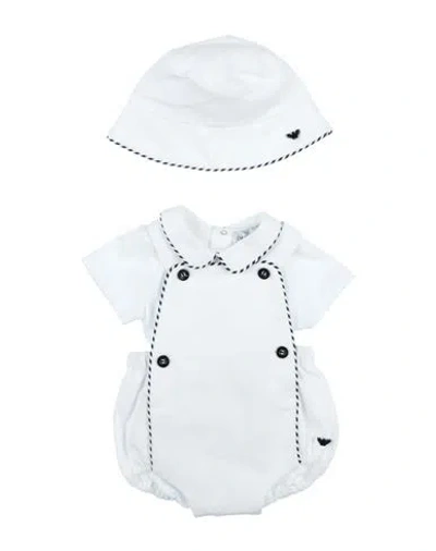 Emporio Armani Newborn Boy Baby Set White Size 3 Cotton