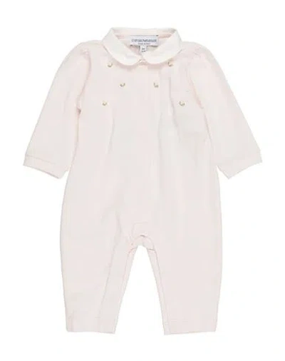 Emporio Armani Newborn Girl Baby Jumpsuits & Overalls Light Pink Size 3 Cotton, Elastane