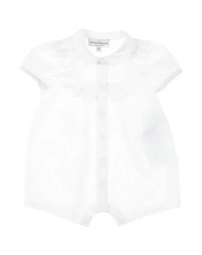 Emporio Armani Newborn Girl Baby Jumpsuits & Overalls White Size 3 Cotton