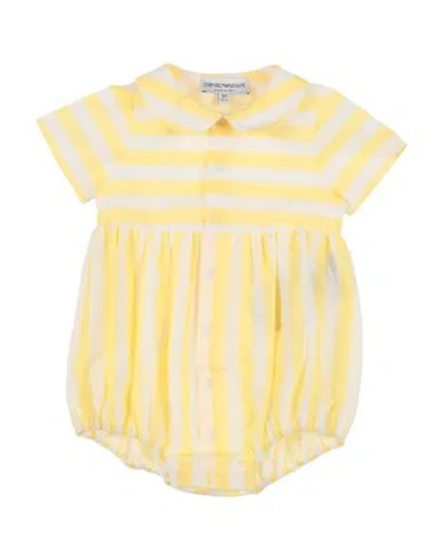 Emporio Armani Newborn Girl Baby Jumpsuits & Overalls Yellow Size 3 Cotton