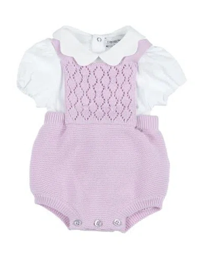 Emporio Armani Newborn Girl Baby Set Lilac Size 3 Cotton In Purple