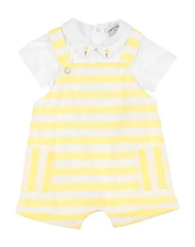 Emporio Armani Newborn Girl Baby Set Yellow Size 3 Cotton