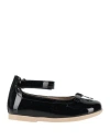 Emporio Armani Babies'  Newborn Girl Ballet Flats Midnight Blue Size 9c Soft Leather