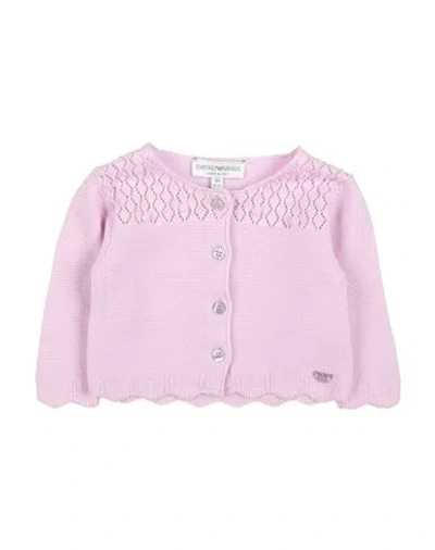 Emporio Armani Babies'  Newborn Girl Cardigan Lilac Size 3 Cotton In Purple