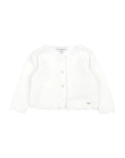 Emporio Armani Babies'  Newborn Girl Cardigan White Size 3 Cotton