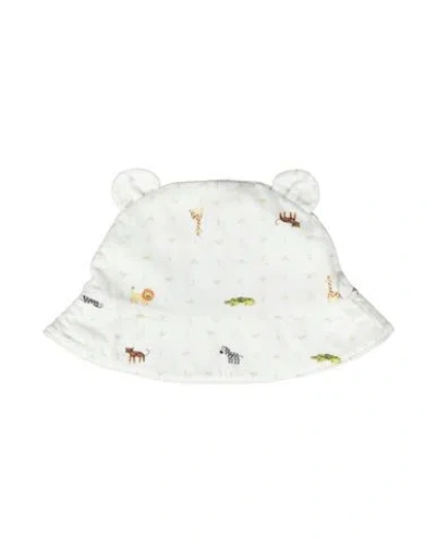 Emporio Armani Babies'  Newborn Girl Hat Ivory Size 3 Cotton In White