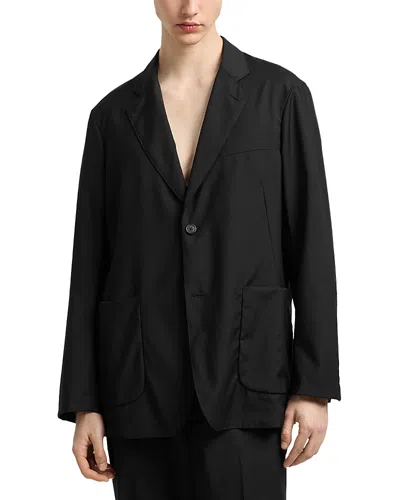 Emporio Armani Notch Lapel Blazer In Black