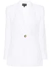Emporio Armani Notch-lapels Single-breasted Blazer In White