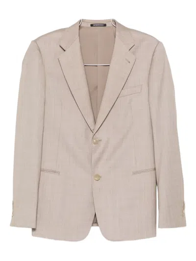 Emporio Armani Notched-lapel Single-breasted Suit In Gray