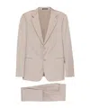 Emporio Armani Tailored Single-breasted Suit Featuring Pockets In Neutral