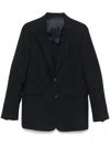 Emporio Armani Textured Finish Suit Jacket With Front Pockets In Blue