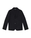 Emporio Armani Notched-lapels Cotton Blazer In Black