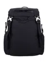 Emporio Armani Logo Embossed Nylon Backpack With Side Pockets