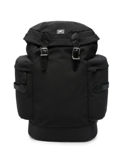 Emporio Armani Nylon Backpack In Black